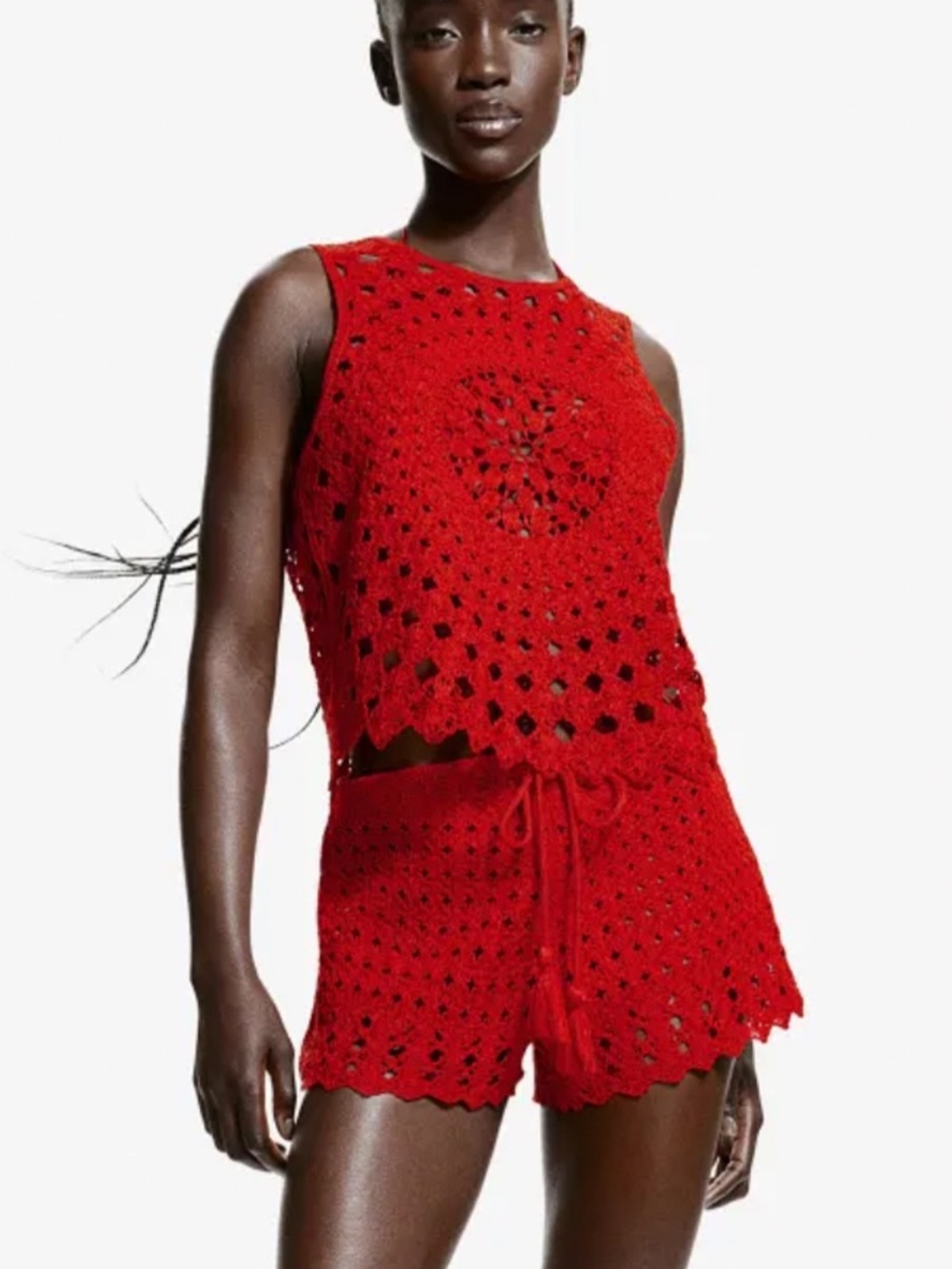 H&M Red Crochet Set